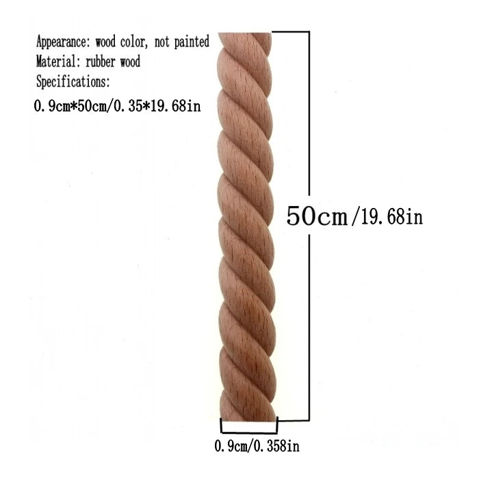 RUNBAZEF Wooden Carved Woods Twist Lines Style Decorative Indoor Door Semi Home Decoration Accessories Figurines Miniatures