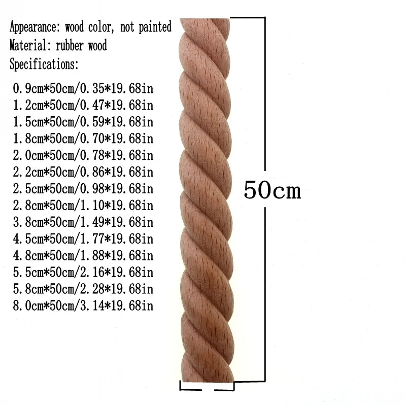RUNBAZEF Wooden Carved Woods Twist Lines Style Decorative Indoor Door Semi Home Decoration Accessories Figurines Miniatures