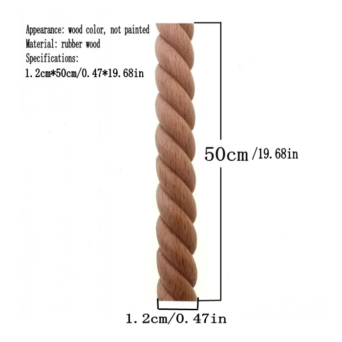 RUNBAZEF Wooden Carved Woods Twist Lines Style Decorative Indoor Door Semi Home Decoration Accessories Figurines Miniatures