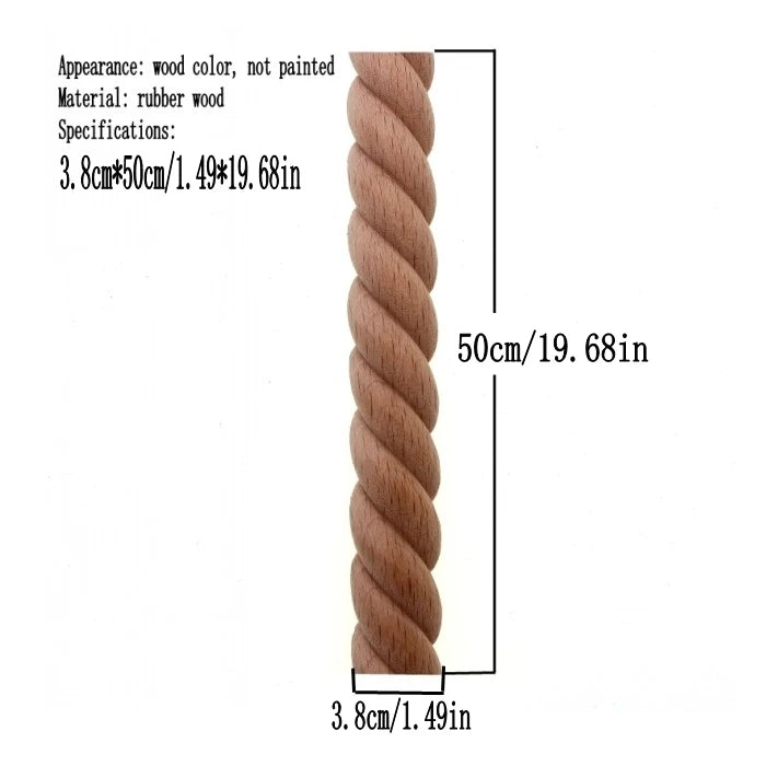 RUNBAZEF Wooden Carved Woods Twist Lines Style Decorative Indoor Door Semi Home Decoration Accessories Figurines Miniatures