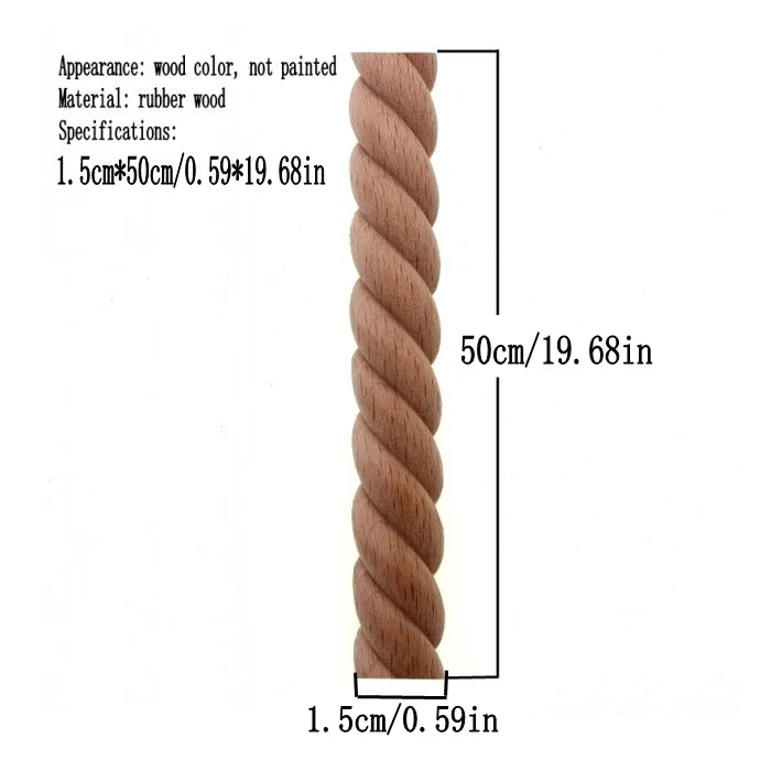 RUNBAZEF Wooden Carved Woods Twist Lines Style Decorative Indoor Door Semi Home Decoration Accessories Figurines Miniatures