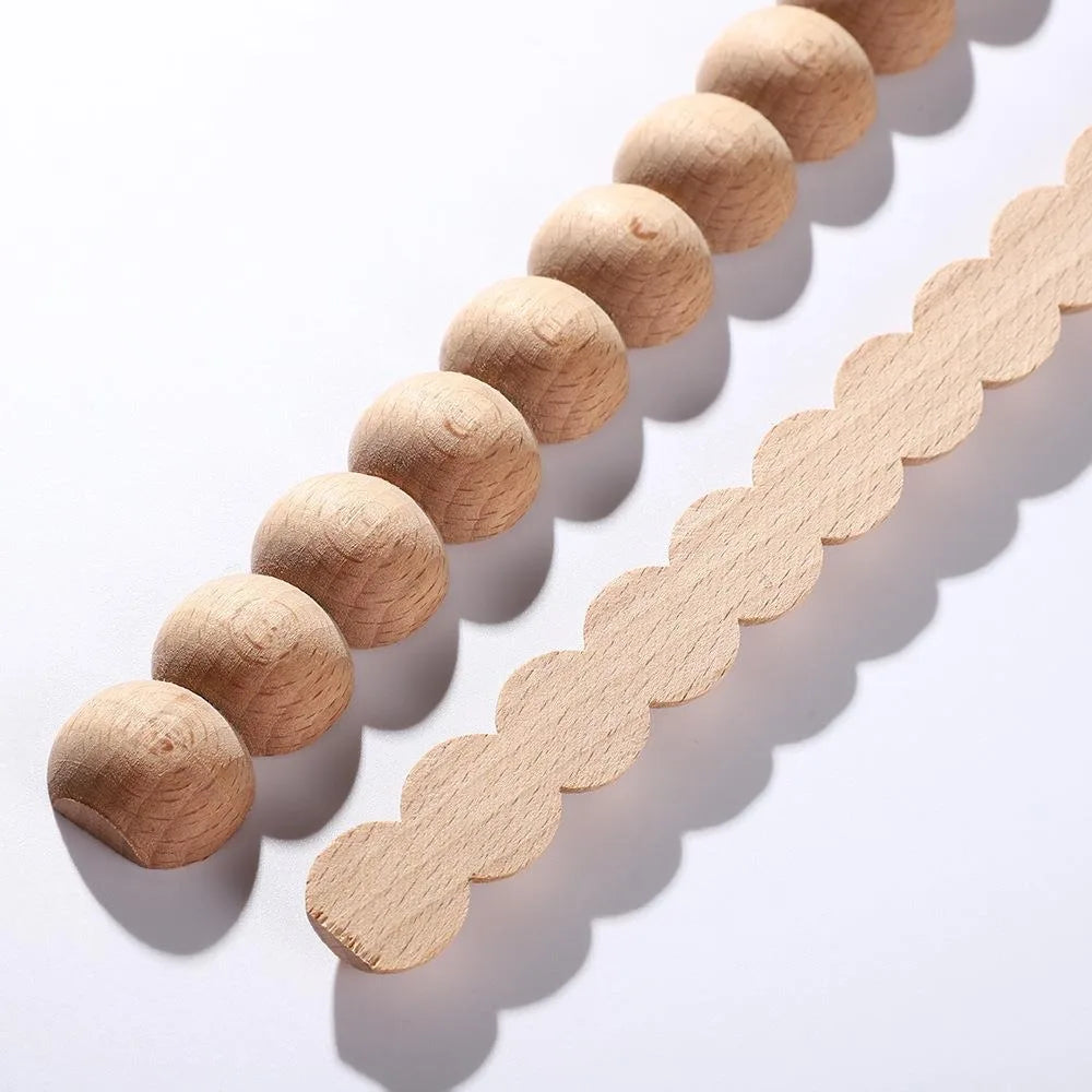 Long Wood Molding Applique Onlay Decal Figurines Wall Decor Art Furniture Accessories Home Decorative Items for Living Room