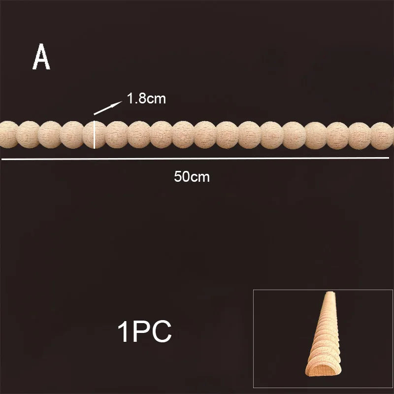 Long Wood Molding Applique Onlay Decal Figurines Wall Decor Art Furniture Accessories Home Decorative Items for Living Room