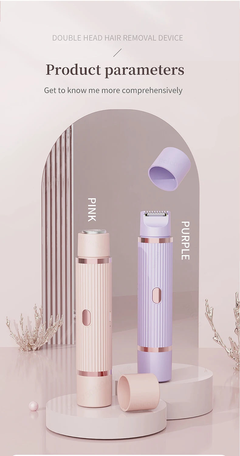 Bikini Trimmer Electric Razor for Women Body Underarm Leg Shaver Female Electric Painless Epilator Facial Mustache Hair Remover