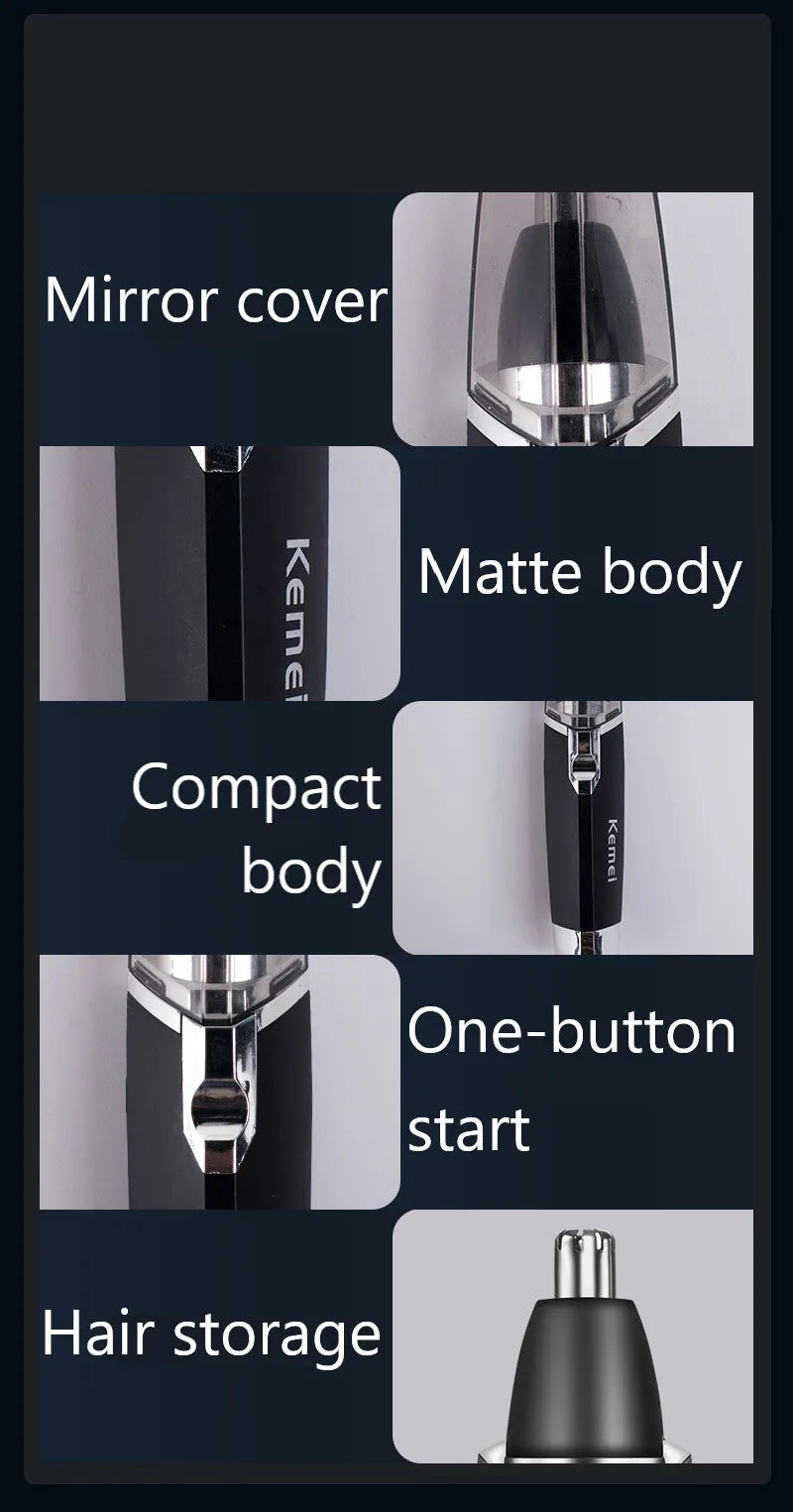 Kemei Nose Hair Trimmer Nasal Wool Implement Nose Hair Cut Washed Trimmer Clipper And Hair Razor Epilator Remover Nose Hair
