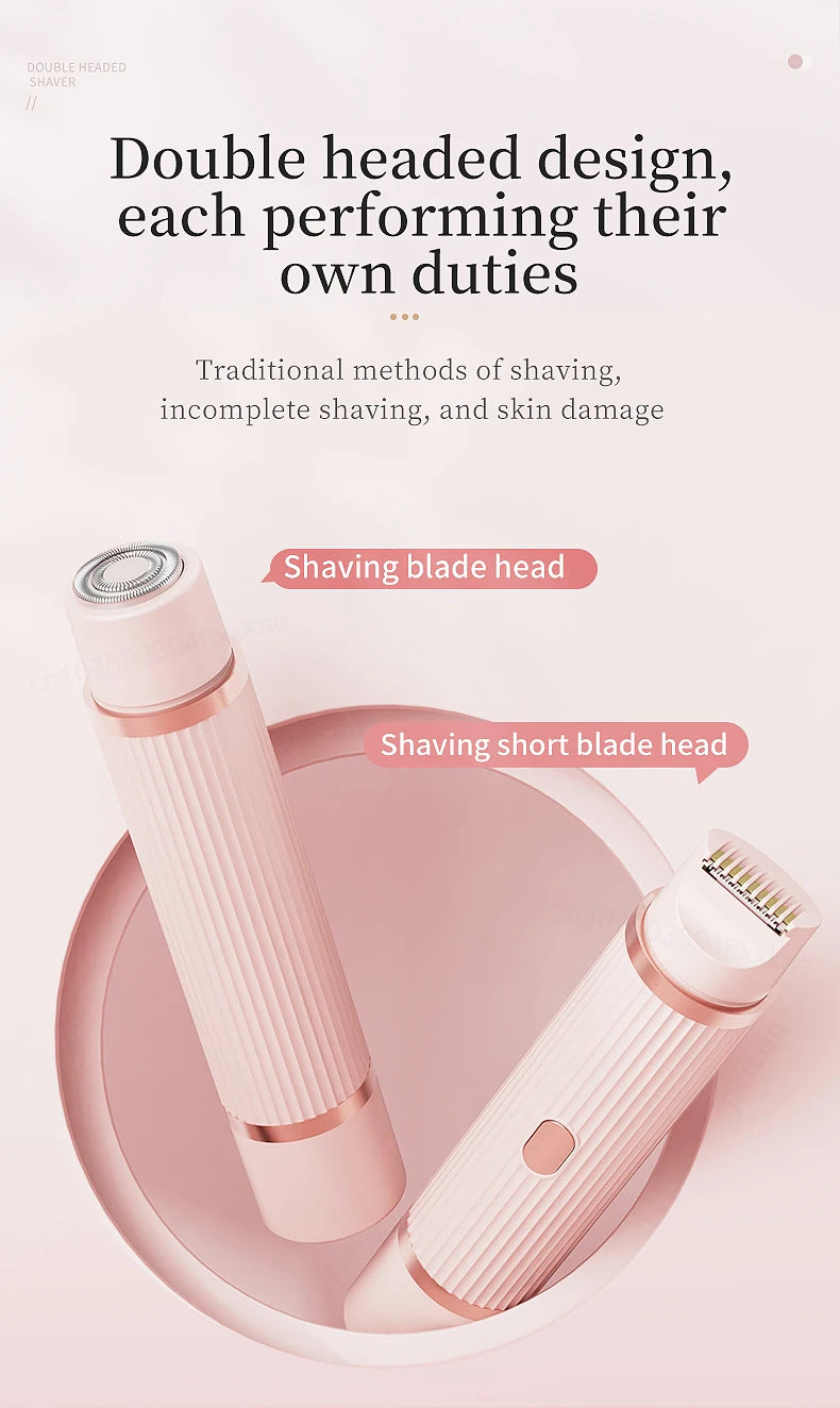 Bikini Trimmer Electric Razor for Women Body Underarm Leg Shaver Female Electric Painless Epilator Facial Mustache Hair Remover