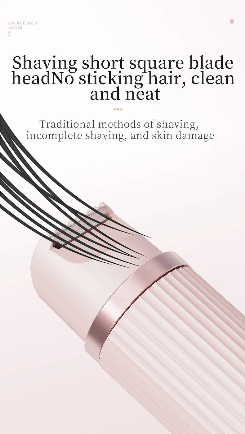 Bikini Trimmer Electric Razor for Women Body Underarm Leg Shaver Female Electric Painless Epilator Facial Mustache Hair Remover