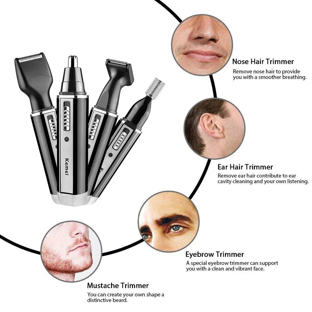 Kemei KM-6630 6631 6632 trimmer for men Nose and ear trimmer Rechargeable Trimmer For Hair Beard Nose And Ear Cleaner Grooming